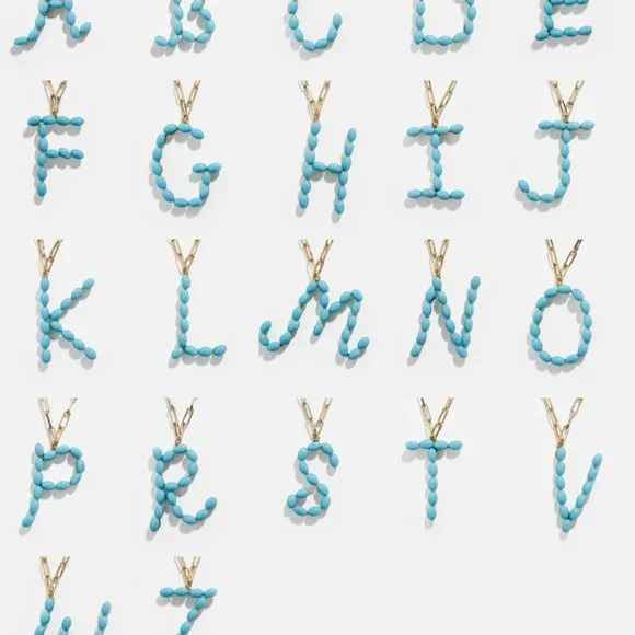 Blue Letter "G" Initial Paper Clip Name Necklace - Picture 2 of 4